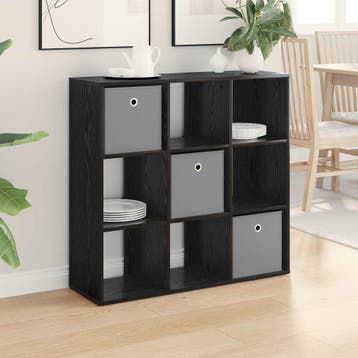 vidaXL Dressoir Zwart Eiken 88,5 x 29 x 84,5 cm, Huis en Inrichting, Kasten | Dressoirs, Verzenden, Nieuw