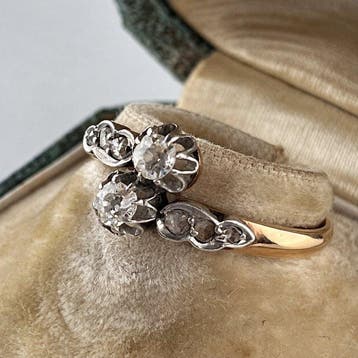 Zonder minimumprijs - Ring - 18 karaat Geel goud, Witgoud -, Nieuw