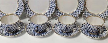 Lomonosov Imperial Porcelain Factory - Koffieservies voor 4, Antiek en Kunst