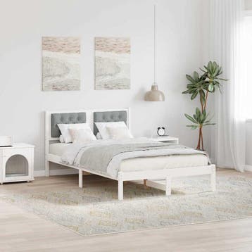 vidaXL Bedframe Lichtgrijs 120 x 190 cm Massief grenenhout, Verzenden, Nieuw