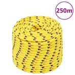 vidaXL Boottouw 12 mm 250 m polypropyleen geel, Verzenden, Nieuw