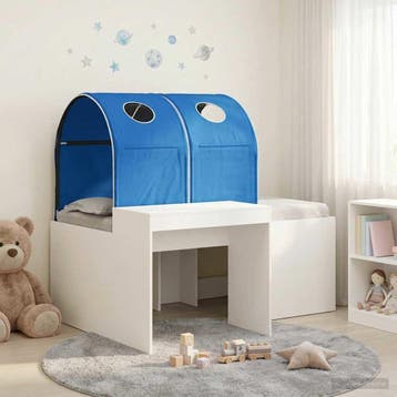 vidaXL Bed met Tunnel 3 st Wit en Blauw Bewerkt hout, Huis en Inrichting, Slaapkamer | Bedden, Verzenden, Nieuw