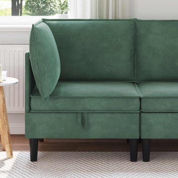 vidaXL Sofa met opslag Zeegroen Fluweel, Verzenden