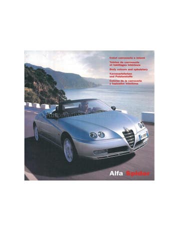 2003 ALFA ROMEO SPIDER KLEUREN EN BEKLEDING BROCHURE, Boeken, Nieuw