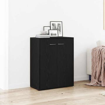 vidaXL Dressoir Zwart Eiken 60x30x75 cm Engineered Wood, Verzenden, Nieuw