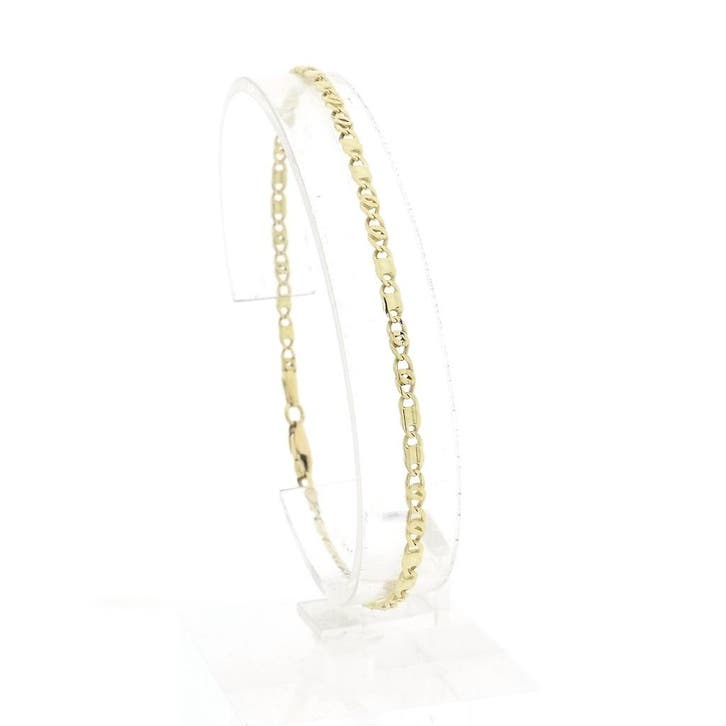 Gouden marineschakel armband (Schakelarmband), Handtassen en Accessoires, Armbanden, Goud, Gebruikt, Goud, Ophalen of Verzenden