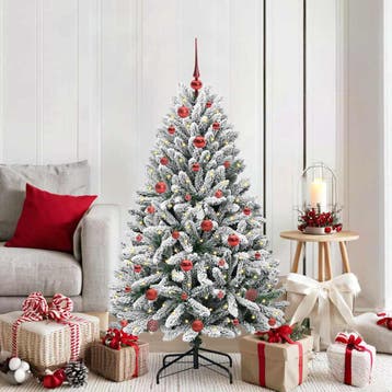 vidaXL Kunstkerstboom 150 cm 150 LEDs Warmwit PVC en Staal, Verzenden, Nieuw