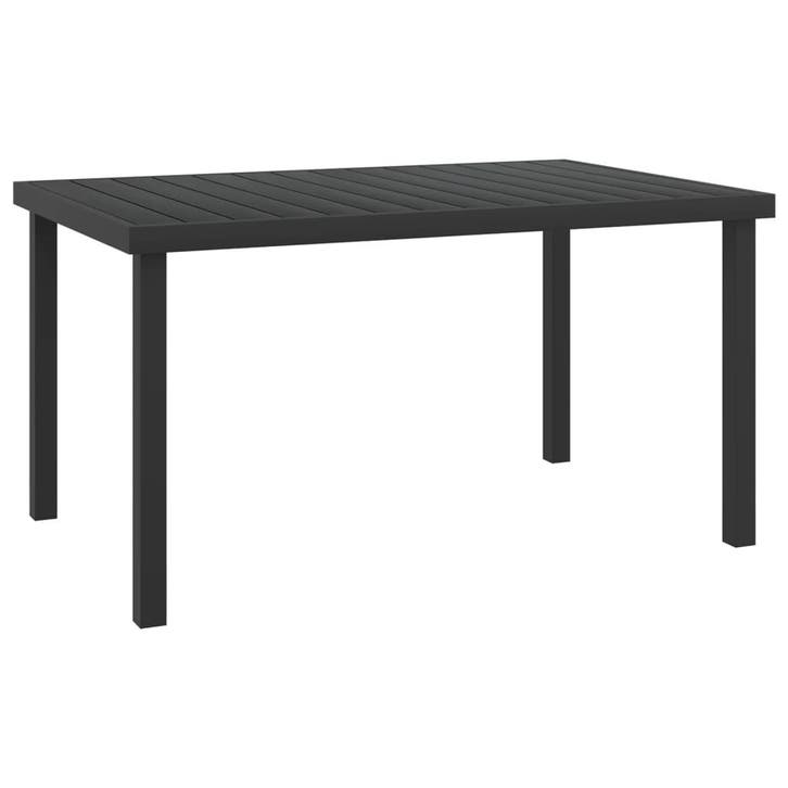 vidaXL Tuintafel 140x90x74 cm aluminium en HKC zwart, Tuin en Terras, Tuintafels, Nieuw, Verzenden