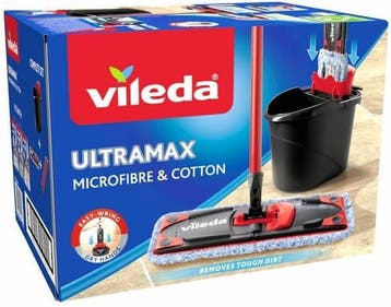 Vileda UltraMax Mopset - Zwart/Rood | 28% korting op dit..., Verzenden, Mop of Dweil