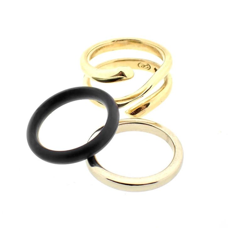 Bicolor gouden 3-delige ring; Georg Jensen, Bijoux, Sacs & Beauté, Bagues, Enlèvement ou Envoi