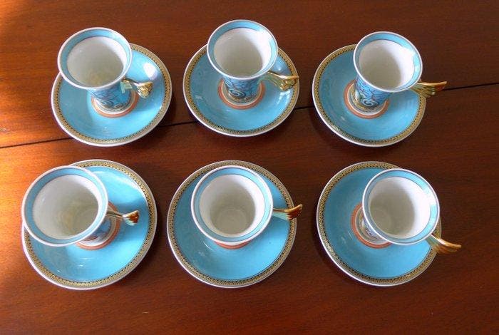 Rosenthal - Versace - Kop en schotel (6) - Porselein -, Antiquités & Art, Antiquités | Meubles | Tables