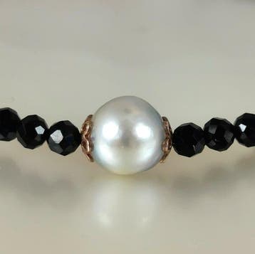 Zonder minimumprijs - Armband Zilver Parel - Spinel -, Nieuw