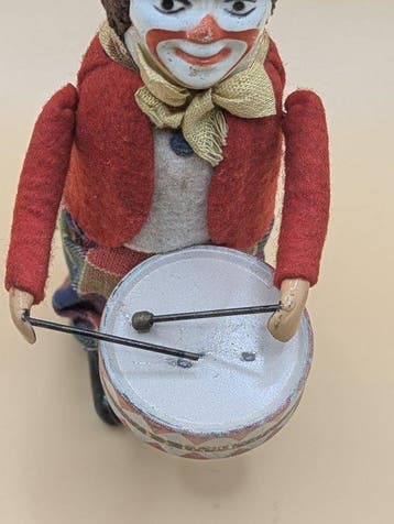 Schuco - Solisto Clown trommel speelgoed - Opwindspeelgoed -, Antiek en Kunst, Antiek | Speelgoed