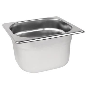 GN-Bak | RVS | 1/6 GN | Hoogte 100mm | 176x162x100(h)mm, Verzenden, Nieuw in verpakking