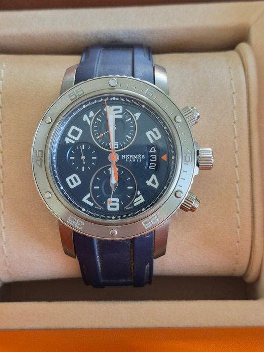 Hermès - Hermes Clipper Chronographe - Heren - 2000-2010, Handtassen en Accessoires, Horloges | Heren