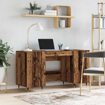 vidaXL Bureau Oud hout Bewerkt hout 140 x 50 x 75 cm, Verzenden, Nieuw