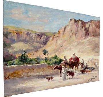 Mikhail Kraiev (1957) - Caravane au pied des falaises -