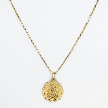 Collier avec pendentif - 18 carats Or jaune, Handtassen en Accessoires, Antieke sieraden