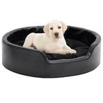 vidaXL Hondenmand 69x59x19 cm pluche en kunstleer zwart, Dieren en Toebehoren, Honden-accessoires, Verzenden, Nieuw