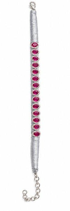 Armband Zilver Robijn - Diamant, Nieuw