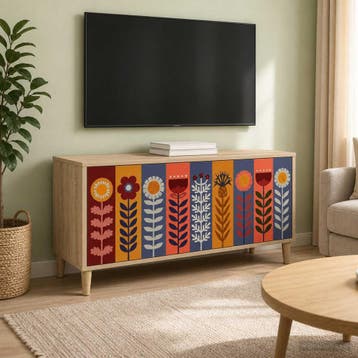 vidaXL Tv-meubel ESSEN 102 x 33 x 50 cm Sonoma Bewerkt hout, Verzenden, Nieuw