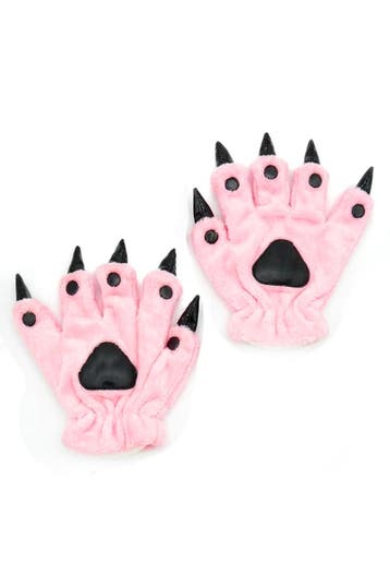 KIMU® Klauwen Handschoenen Lichtroze Pluche Handschoen Nagel, Ophalen of Verzenden