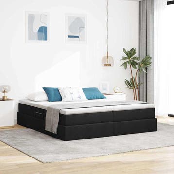 vidaXL Opbergbed met matras met matras Zwart 200 x 200 cm, Verzenden, Nieuw