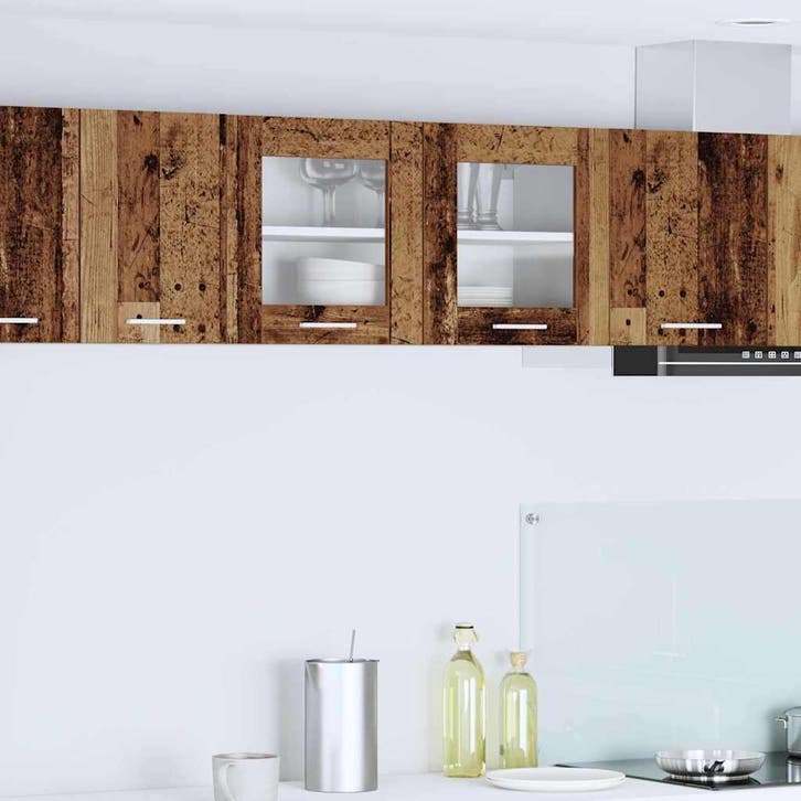 vidaXL Hangkast Oud Hout en Wit 80 x 31 x 40 cm Bewerkt hout, Huis en Inrichting, Kasten | Overige, Nieuw, Verzenden