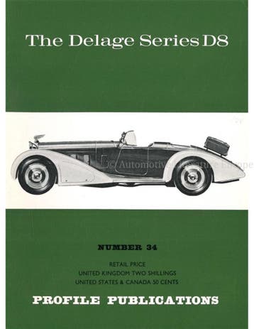 THE DELAGE SERIES D8 (PROFILE PUBLICATIONS 34)