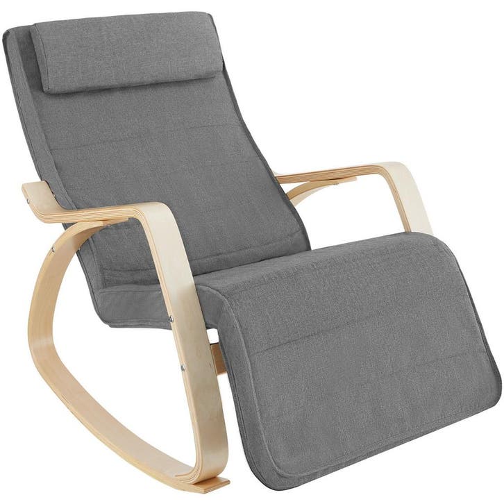tectake Schommelstoel Onda - lichtgrijs, Maison & Meubles, Chaises, Envoi