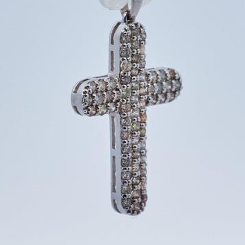 Zonder minimumprijs - Hanger - 14 karaat Witgoud - 0.92ct., Handtassen en Accessoires