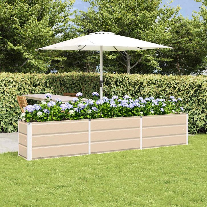 vidaXL Plantenbak Ivoor 240 x 40 x 45 cm Staal, Jardin & Terrasse, Pots de fleurs, Envoi