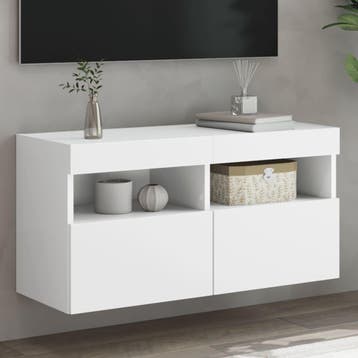 vidaXL Tv-wandmeubel met LED-verlichting 80x30x40 cm wit, Verzenden, Nieuw