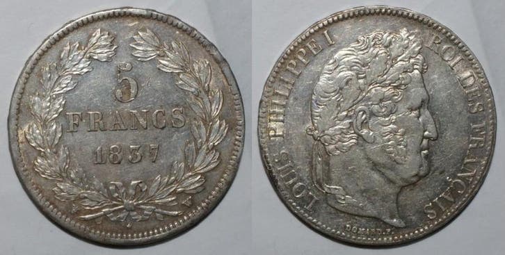 France Frankreich Km 749 5 Francs 1837 W Lille Type Louis..., Timbres & Monnaies, Monnaies | Europe | Monnaies non-euro, Envoi