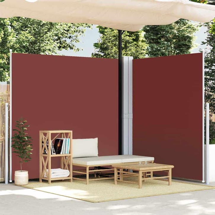 vidaXL Windscherm uittrekbaar 200x600 cm bruin, Jardin & Terrasse, Parasols, Envoi