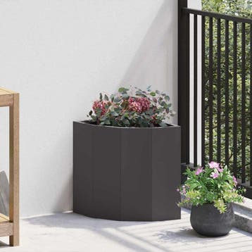 vidaXL Hoek Plantenbak Zwart 30 x 30 x 35 cm Staal, Verzenden, Nieuw