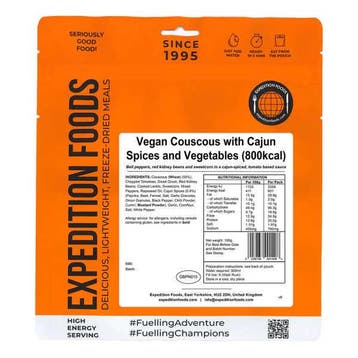 Couscous met Cajun-kruiden en groenten - Expedition Foods, Verzenden