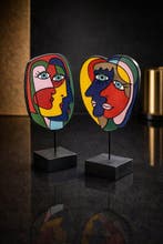 sculptuur, Set van 2 moderne sculpturen – Cubistische