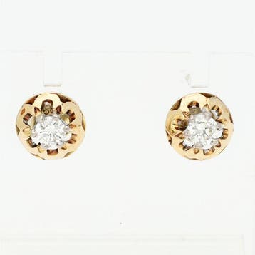 Boucles doreilles - 14 carats Or jaune Diamant (Naturelle), Bijoux, Sacs & Beauté, Boucles d'oreilles