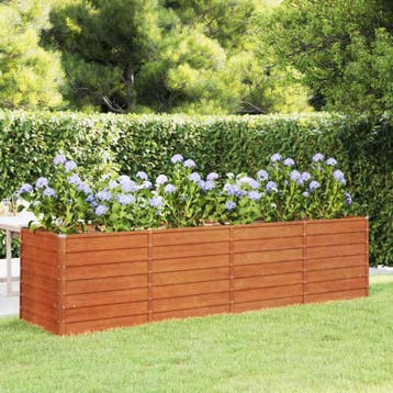 vidaXL Plantenbak verhoogd 320x80x77 cm cortenstaal roestig, Verzenden, Nieuw