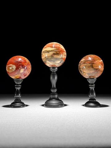 GEEN MINIMUMPRIJS - Prachtige set van 3 zeldzaam rood
