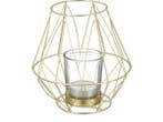 Veiling - Waxinelichthouder geometrisch design met glas, Nieuw