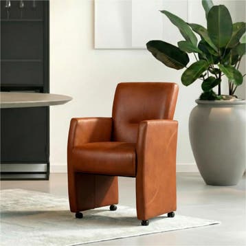 Set van 6 Leren eetkamerstoelen Pleasure - Granada Savannah, Ophalen of Verzenden, Nieuw, Leer