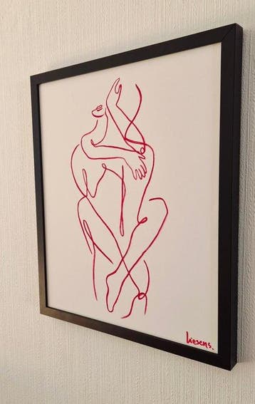 Liesens - Hold me closer .(Handpainted on white canvas met
