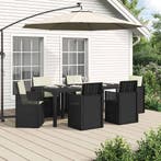 vidaXL Tuin Eettafel Set 7 pcs Antraciet- en crèmekleurig PP, Tuin en Terras, Verzenden, Nieuw
