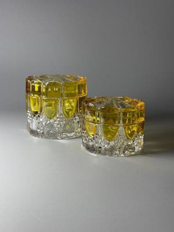 Art Nouveau Toiletset (2) - Val Saint Lambert - Kristal -