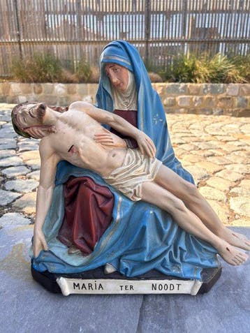sculptuur, Antieke Piëta, Maria ter Noodt - 38 cm - Gips