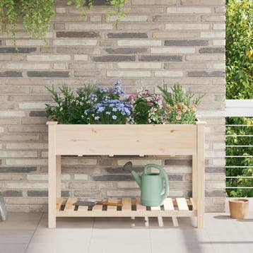 vidaXL Plantenbak Beige 115 x 59 x 76,5 cm Massief Vurenhout, Verzenden, Nieuw