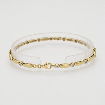 Armband - 14 karaat Geel goud Diamant (Natuurlijk), Handtassen en Accessoires, Armbanden, Nieuw