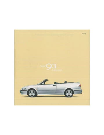 2000 SAAB 9-3 CABRIO BROCHURE NEDERLANDS